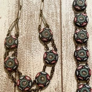 Vintage Micro-mosaic Necklace and Bracelet